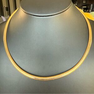 Vintage Gold Tone 4MM Collar Choker Omega Necklace